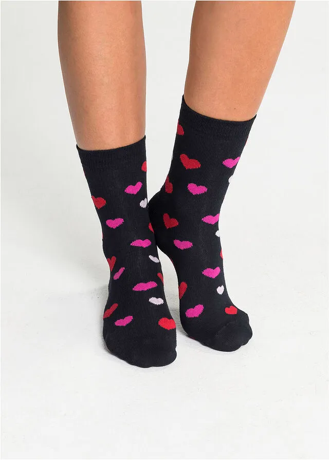 Calcetines de mujer (6 pares) Negro estampado